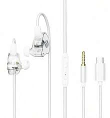 ASUS Wired Headphones 3.5mm/Type C Ports Wire Controlled Microphone Supporting Song Switching/Calling/Tuning HiFi Sound Black/White Sports In-Ear Wire Earphone Adol L08 - View 14