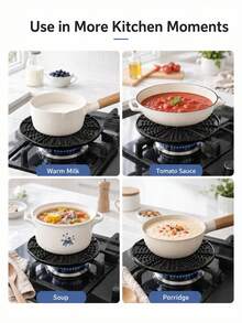 Premium Black Iron Heat Diffuser Plate With Quick Heating Solid Heat Conduction Plate For Home Cooks Anti Slip Flame Reducer Ideal For Soup Simmer Ring Gas Stove Glass Cooktop Converter For Coffee Milk Kitchen Essentials Kitchen Accesssories - Multicolor - View 12