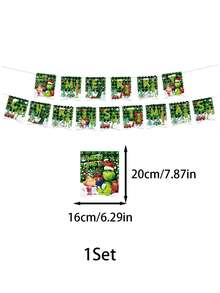 The Grinch 1/10/20Pcs Green Christmas Monster Birthday Party Decorative Tableware Set, Including Paper Cups, Paper Plates, Banners, Napkins, And Tablecloths. Perfect For Parties, Holiday Home Decorations, And Gifts. - Multicolor - View 7