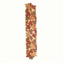 Autumn Leaf Table Runner, Non-Polyester Fabric, Thanksgiving Holiday Decoration, Rectangular Autumn Maple Leaf Pattern, Autumn Decor, Christmas Decor, Halloween Decor - Multicolor - View 9