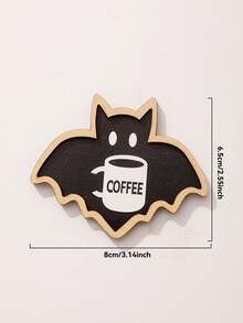 1pc Halloween Bat Coffee Sticker Decorative Wall Decal Cute Gothic Black Bat Shape Rustic Style Coffee Bar Kitchen Cabinet Decoration For Fall Holiday Party Home Office Seasonal Spooky Decor - Style 9 - View 12