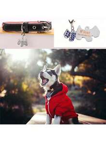 Bling Pet ID Tag For Dogs - Customizable With Name & Contact Info, Cute Puppy Collar Accessory, Anti-Lost Identification Tag For Small/Large Dogs - Multicolor - View 3