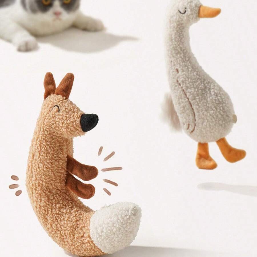 Fox/Goose Shaped Pet Toy For Dogs And Cats, Squeaky Sound, No Battery Required, Suitable For Teddy And Small To Medium Pets - Multicolor - View 1