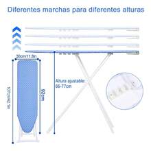 Tabla de planchar plegable altura ajustable superficie engrosada almacenamiento compacto hogar dormitorio lavandería soporte estable fácil guardar - por defecto - Ver 3