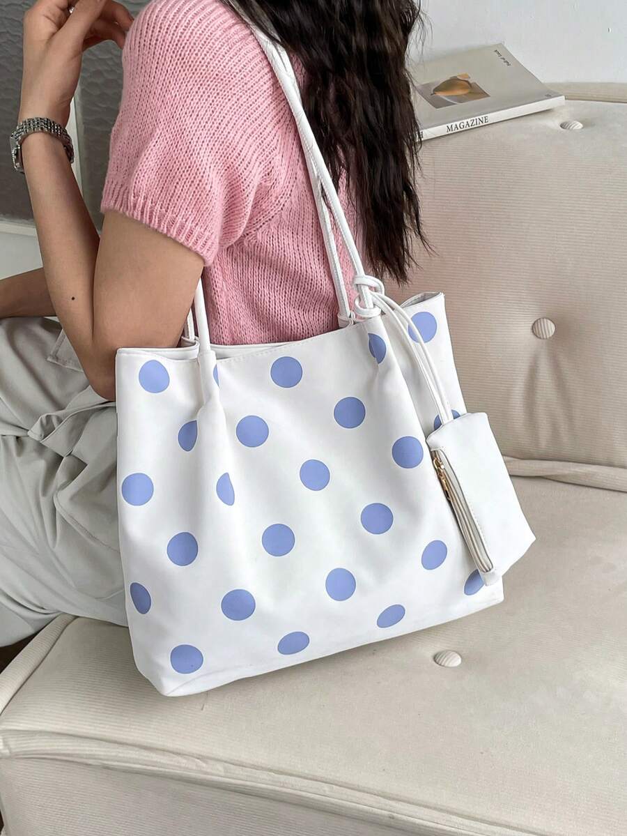 New Women's Handbag, Unique Design, Equipped With Dual Handles, Large Capacity, Perfect For Daily Casual Use. Whether For Vacation, Commuting Or Shopping, It's An Ideal Choice. - White - View 1