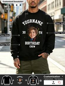 Custom Thick Hoodie, Print Your Photo, Can Be Given To Anyone You Want, Winter Essential Item. - Black - View 1