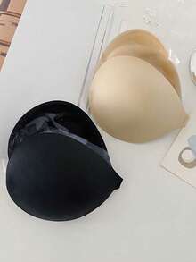 Two Pieces Set Of New Women's Invisible Gathering Disposable Thickened 3cm Palm Cup Adhesive Bra, One Black Apricot Color Each Underwear Accessory Invisible Bra Liner For Dresses & Gowns - Palm Cup - View 7