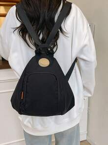 Solid Color Men's And Women's Outdoor Backpacks Are Compact With Multiple Pockets And Zippers, Suitable For Daily Use As Outdoor Activity Backpacks - Black - View 8