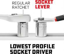 Powerbuilt 2 Piece Socket Levers, 1_4-Inch And 3_8-Inch Drive, Extra Low Profile, Non-Ratcheting, Boats, RV, Off Road Vehicle - 940009 - White - View 3