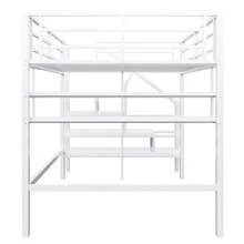 High Bed Frame 140x200cm With Shelves And Storage Space - 白色 - 查看 11