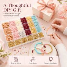 Soft Bohemian Style 1 Box/4000pcs Polymer Clay Beads Set - Mixed Shapes With Hollow Details - DIY Jewelry Making Friendship Bracelets - A - View 5