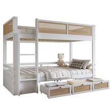 Kids Bed Frame With Shelves, White And Natural - Natural and White - 查看 10