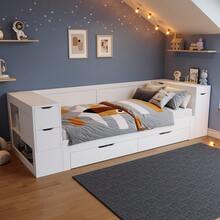 Sofa Bed Frame 90 X 200 Cm - Multi-Functional With Storage Space - White - View 2