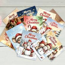 Set Of 32 Whimsical Christmas Mouse Postcards - 4X6 Inches Retro Journal Paper, Classic Pinup Artwork, Collectible Decorative Cards For Scrapbooking & Craft Projects - Sets - View 6