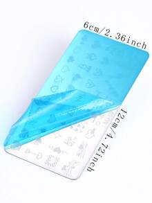 2入心形金箔美甲印花鋼板，Y2K心形與蜘蛛網蛇紋圖案設計，甜酷龐克風美甲模板，美甲印花模板，美甲裝飾工具，DIY美甲沙龍用品 - 銀色 - 查看 3