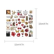 1 Sheet Y2K Vintage Embossed Stickers, Red Distressed Aesthetic Journal Stickers, DIY Decorative Decals For Phone & Tablet Camera Lens - 1 Pc - View 8