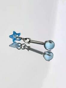 1pc Star Cartilage Ear Cuff High Position Ear Bone Colorful Zirconia Pentagram Scepter Versatile Cool Stud - Star Stud Earrings - View 11