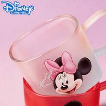 1pc Official Disney Mickey Minnie Glass Cup With Handle, 450ML Cartoon Couple Water Cup, Coffee, Tea, Juice Universal Cup, Home Breakfast Cup, Fan Valentine's Day Women's Gift - Multicolor - View 4