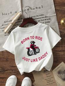 Classic Fit Short Sleeve Crew Neck Top For Growing Baby Boys, Comfortable Basic Style, Suitable For Indoor Leisure And Outdoor Activities - White - View 3