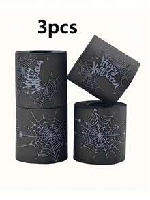 3 Rolls Black Spider Web Pattern Toilet Paper, Fun Creative Themed Toilet Paper, Bathroom Decor, Unique Gift, Prank Gift Idea, Daily Humor, Party Decoration - Multicolor - View 12