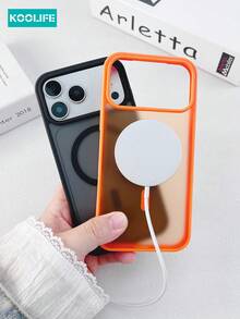 Koolife 1pc Magnetic Phone Case, PC+TPU Material, 2.0mm Thickness, Matte Surface, Skin-Friendly Design, Raised Lens Protection, Anti-Slip Anti-Drop, Compatible With IPhone 17/17 Pro/17 Pro Max - Orange - View 10