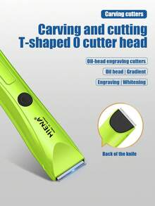 HIENA Green Portable Hair Clipper, Oil Head Carving And Cutting Mini Shaver, Rechargeable Small Trimmer With Comb/Brush - Green - View 2