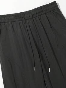 Men's Casual Straight Leg Pants, Minimalist Design, Spring/Autumn - Black - View 4