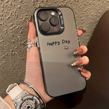 Funda de teléfono con  feliz y sencillo,Aplicable a iPhone15/15Plus/15Pro/15Promax,iPhone14/14Plus/14Pro/14Promax,iPhone13/13Pro/13Promax,iPhone12/12Pro/12Promax,iPhone11/11Pro/11Pro Max,iPhone7/8 Plus,iPhoneXR/XSMax. - Negro transparente - Ver 1