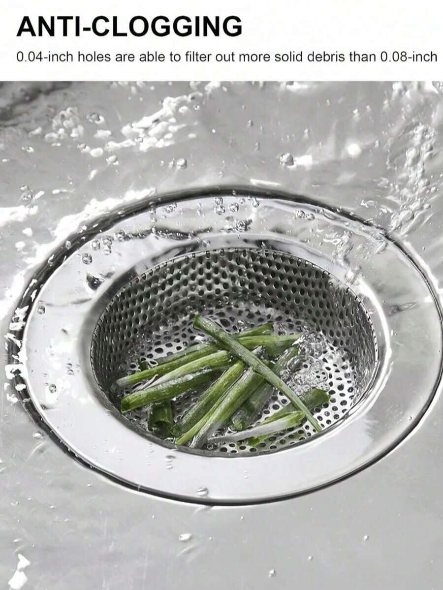 高級不鏽鋼廚房水槽濾網/食物殘渣收集器與排水塞濾網/11.5cm/4.53英吋/適用於廚房水槽、蔬菜清洗盆、餐廳洗滌站/防堵塞微孔設計，快速排水