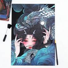 Traditional Chinese Art DIY Scratch Drawing, Chinese Style Scratch Painting, Artistic Painting Set & Scratch Tool Kit, Perfect DIY Craft Gift For Friends & Loved Ones, Birthday Gifts, A Random Style - Random Style - View 12