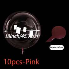 15pcs 20-Inch Clear Bubble Balloons, Large Transparent Bubble Balloons, Suitable For Wedding, Birthday Party Decoration, Christmas And Other Occasions - Clear - View 20