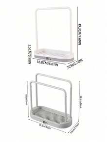 1pc Kitchen Sink Organizer Rack, Double Layer Fabric Sponge Holder, Countertop Drain Rack, Space-Saving, Kitchen Cleaning Supplies Storage, Suitable For Housewives/Husbands, Compact And Portable Beside Sink, Kitchen Storage Helper - Multicolor - View 7