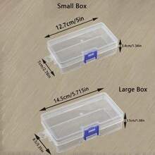 5 piezas Cajas de almacenamiento de plástico transparente grande con tapas - Impermeables, apilables, adecuadas para almacenar cuentas, pendientes y artículos pequeños - Cajas de almacenamiento de archivos rectangulares duraderas - Multicolor - Ver 8