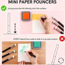 3/5pcs Sponge Applicators, Mini Paper Cloth Craft Art Mixed Brush Painting Supplies - Set - View 6