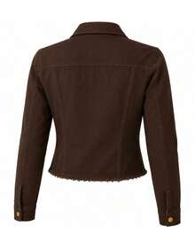 Women Denim Jackets & Coats - 棕色夾克 - 查看 3