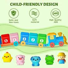 UINLE Baby Farm Digital Building Blocks Train Toy Set 1-9 Number Storage House Animal Finger Puppets Combination, Assembleable Tractor Building Blocks Car, Baby Math Cognition Early Education Educational Toy, Suitable For Boys And Girls 18 Months And Above, Parent-Child Interactive Gift - Multicolor - View 4
