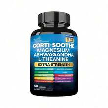Miriyalyad Corti-Soothe 13 In 1 Supplement Capsules Extra Strength Magnesium Ashwagandha L-Theanine Complex With Lions Mane GABA Rhodiola Ginkgo Biloba Valerian Root 60 Capsules - 1件 - 查看 1