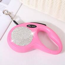 1 dây xích chó thú cưng rút tự động màu hồng cổ điển 3m/5m đính đá rhinestone, phù hợp đi dạo, leo núi, du lịch và hoạt động ngoài trời cho chó cỡ nhỏ đến trung bình, dễ cất giữ và quản lý, đồ dùng cho chó - Nhiều màu - Xem 5