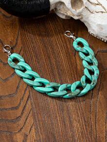 1 pieza Cadena de sombrero de acrílico retro occidental, accesorio de cadena de sombrero con decoración desmontable de espina de pescado verde de moda para manualidades DIY - Verde - Ver 5