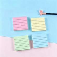 100 Sheets Colorful Horizontal Lined Sticky Notes, Portable Self-Adhesive Memo Pads, Aesthetic Stationery For Students & Office Workers, Back To School School Supplies - one-size - View 8
