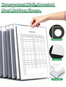 2/3/5/10pcs (With Adhesive) Hollow Transparent Acrylic Schedule Planner Display Stand & To-Do List Frame, A4 Reusable Dry-Erase Chore Chart Holder, Aesthetic Desktop Decor, Suitable For Room Decoration & School Locker Organization - Multiple Specifications - View 3