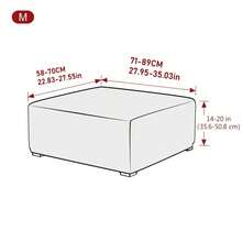 1pc Solid Color Jacquard Ottoman Stool Cover, M Size, Full Coverage Elastic Footstool Cover, Anti-Dirt Footrest Cover, Suitable For Living Room Sofa/Chair - Multicolor - View 2