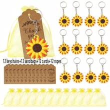 12 Sets Cute Panda Party Favors Including Keychains And Thank You Tags, Great For Panda Lovers, Animal Theme Birthday - Multicolor - View 12