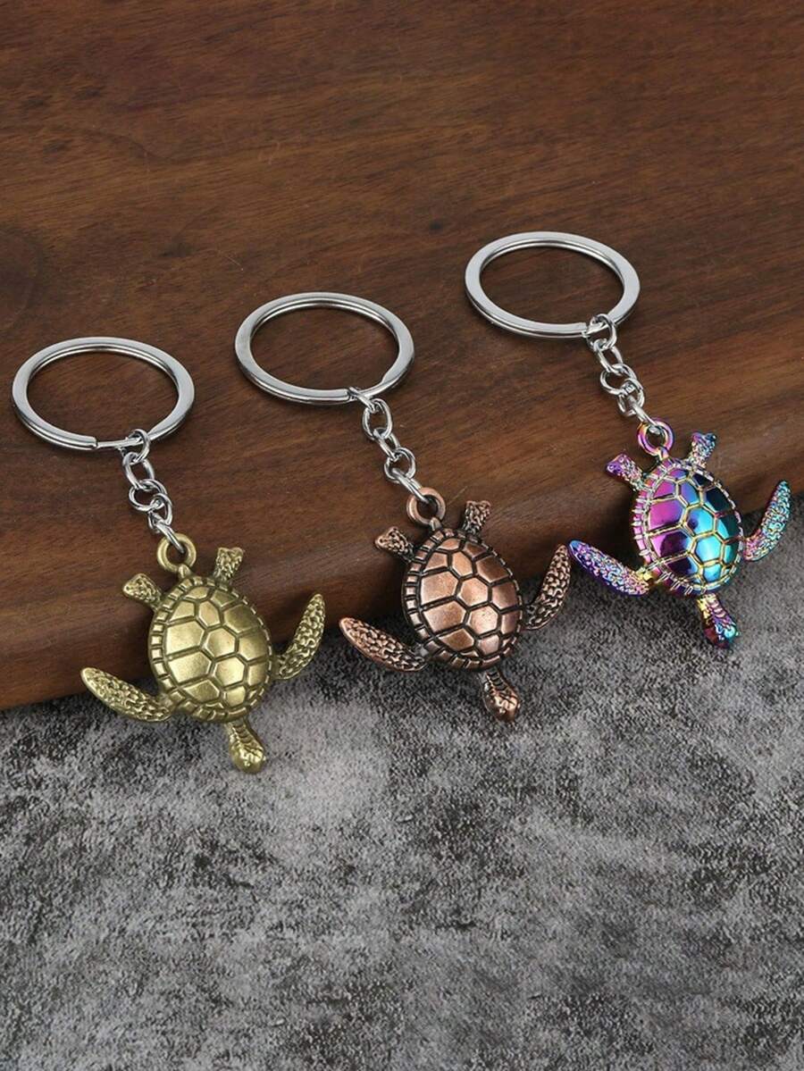 1pc Turtle Keychain Fashion Zinc Alloy Turtle Pendant, Suitable For Backpack, Handbag_Gift - Multicolor - View 1