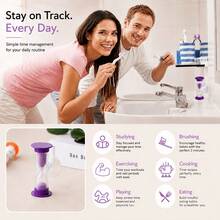 3pcs Set (2pcs Timer + 1pc Bag), Toothbrush , Kitchen 2-Minute Visual Toothbrush Timer, Clock Timer 2-Minute, Plastic Mini Timer, Rotatable Timer, Suitable For Brushing Teeth, Cooking, Games, Classroom, Toilet Training, Gift - Ornaments - View 3