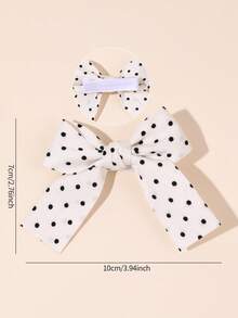 2pcs Polka Dot Bow Hair Clips, Classic Fabric Hair Clips Vintage Fashion Hair Accessories, Suitable For Party And Daily Hair Styling - Multicolor - View 5