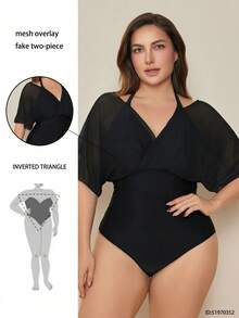 Plus Size Bikini Sets - Black - View 7