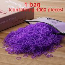 1 Bag 1000pcs Dopamine Colorful Rubber Bands Hair Ties, Non-Damaging Hair Accessories, Multi-Purpose Hair Bands, Transparent Mini Elastic Hair Ties, Small Ponytail Rubber Bands, Gift - Multicolor - View 21