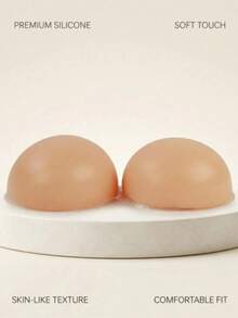 1pc Invisible Push-Up Silicone Breast Pads, Reusable Insertable Bra Pads For Wedding Dress And Swimwear, Nude Medical-Grade Silicone, Odorless, Soft, Breathable Concave Bottom, Non-Sweaty, Body-Shaping Breast Prosthesis For Post-Mastectomy Recovery, Breast Enhancer Pads For Swimming And Hydrotherapy, Artificial Silicone Breast Pads, Summer Holiday Halloween Essential Underwear Accessory, Thickened Bra Inserts, Sexy Carnival Silicone Fake Breast - Apricot - View 3