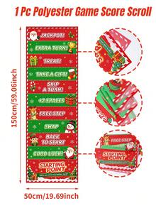 1pc Christmas Rolling Game Score Scroll, Rolling Score Family Game Scroll With Elf, Santa Claus, Reindeer, Snowman Patterns, Rolling Game Prop, Merry Christmas Decoration, Christmas Decoration, Christmas Decoration, Home Christmas Decoration - Multicolor - View 8